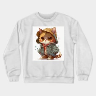 Ginger cat anime Crewneck Sweatshirt